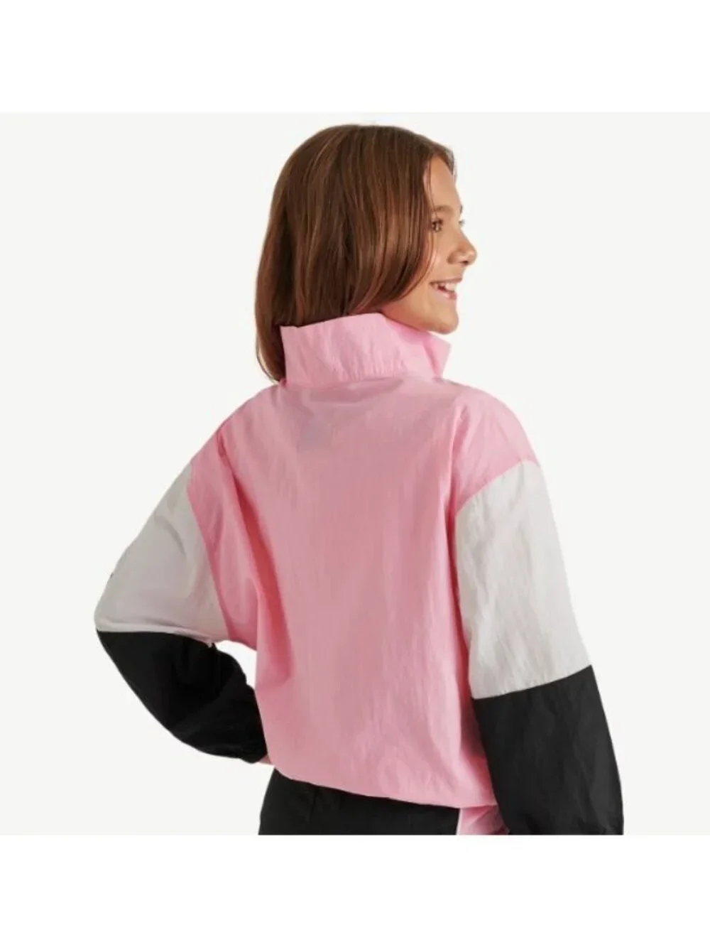NASCAR X Justice Girls Pink Black White Racing Windbreaker Jacket L 12-14